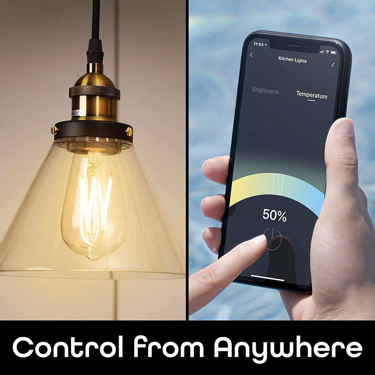 Geeni LUX Edison ST19 Edison WiFi LED Smart Bulb, 2700K - 6500K 8W, base E26, regulable, luz blanca sintonizable, compatible con Amazon Alexa y Google Home, no requiere concentrador, paquete de 2 - DIGVICE MX