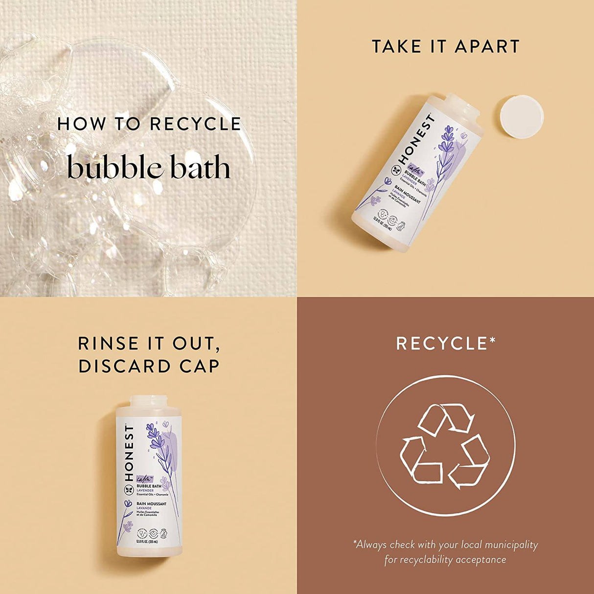 The Honest Company Calm Bubble Bath Lavanda - 12.0 Fl Oz