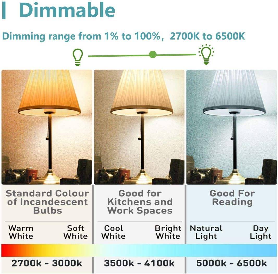 FOSMART - Bombilla inteligente con luz blanca suave, 16 millones de bombillas RGB que cambian de color regulables, funciona con Alexa, Google Home, E26 7,5 W (equivalente a 60 W), solo WiFi de 2,4 GHz, no requiere concentrador (4 unidades) - DIGVICE MX