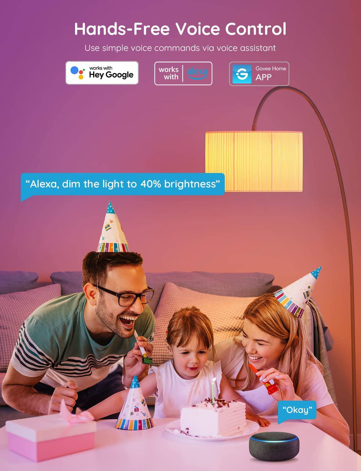 Govee - Bombillas inteligentes , cambian de color WiFi Bluetooth, sincronización de música, 54 escenas dinámicas, 16 millones de bombillas de luz RGB de colores DIY, funciona con Alexa, d Google y aplicación Govee Home, paquete de 4 - DIGVICE MX