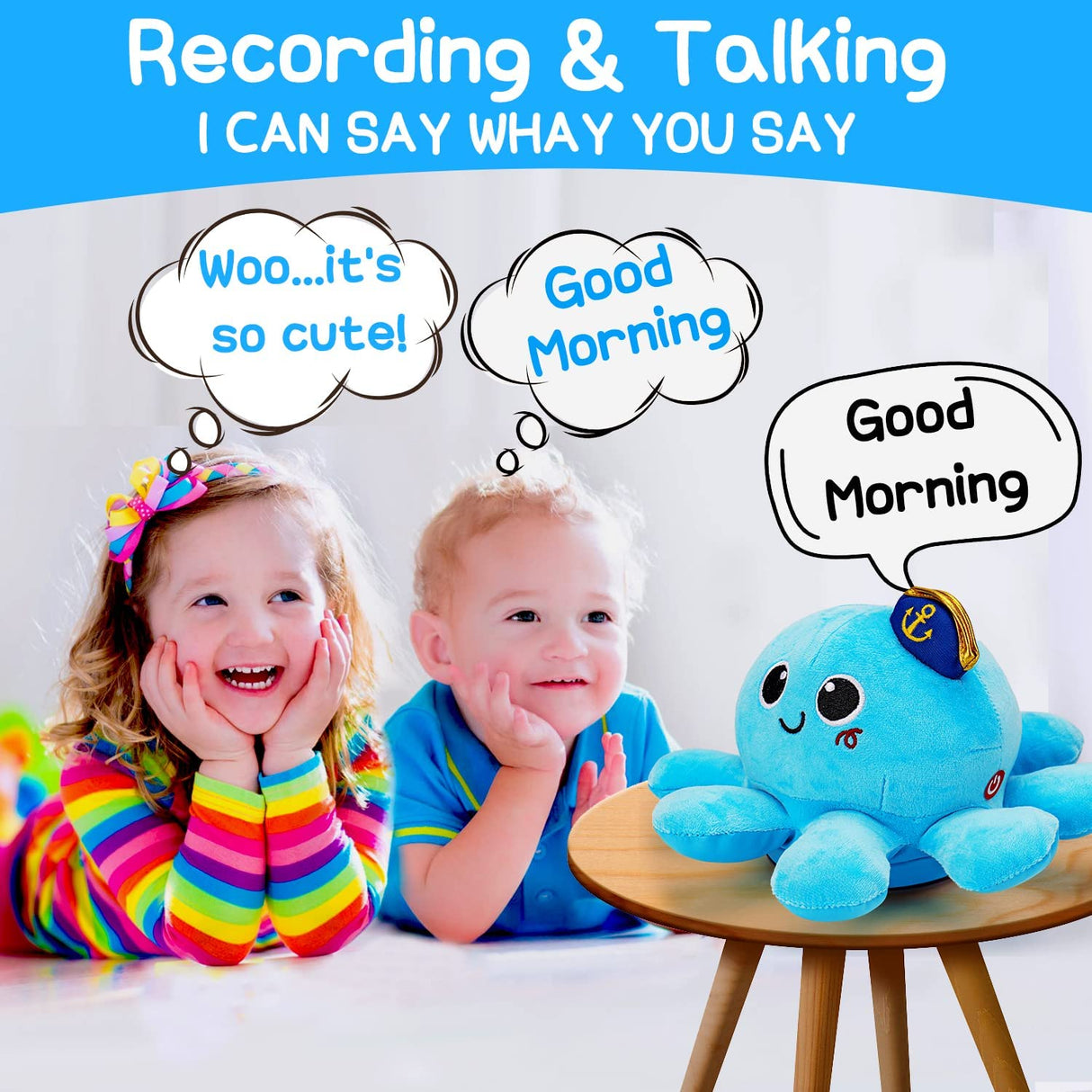 Tsomtto - Pulpo de peluche musical - B0BC1NLY9S