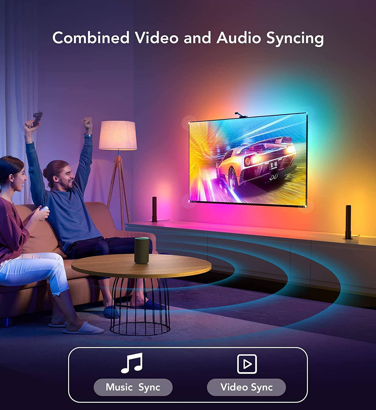 Govee Tira de luces LED y barras de luz con cámara, luces LED Smart Wi-Fi RGBIC DreamView T1 Pro para TV (55-65 pulgadas), sincronización de video y música, retroiluminación de TV para juegos y películas, funciona con Alexa y Google Home - DIGVICE MX