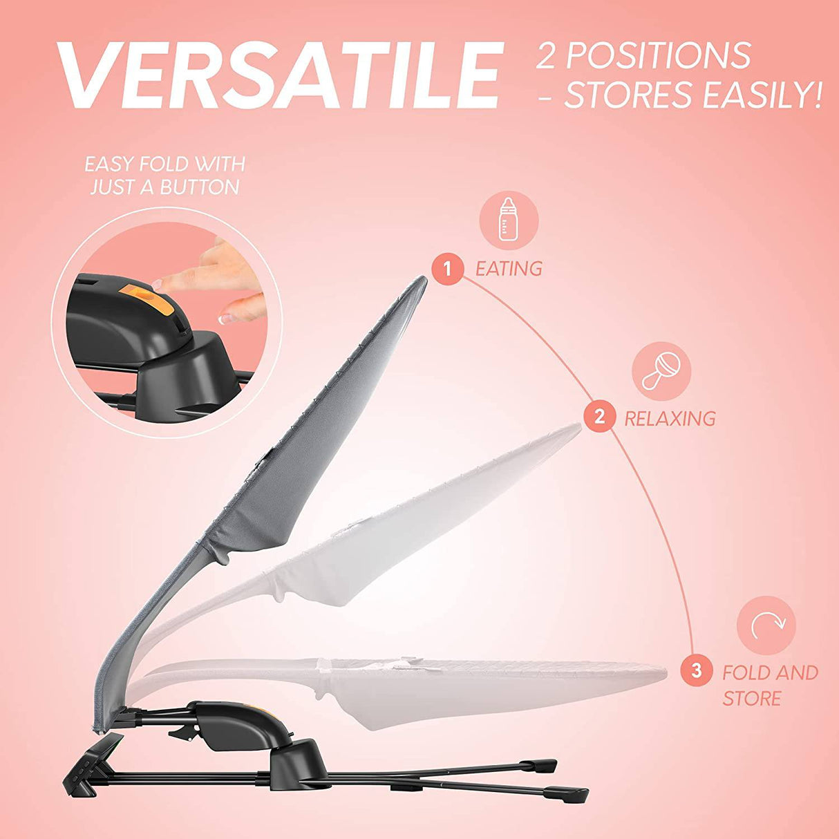 Children of Design Mecedora eléctrica para bebés, recién nacidos y bebés, columpio portátil para bebés y asiento mecedor con música y balanceo y vibraciones naturales, múltiples posiciones + control remoto - gris - DIGVICE MX