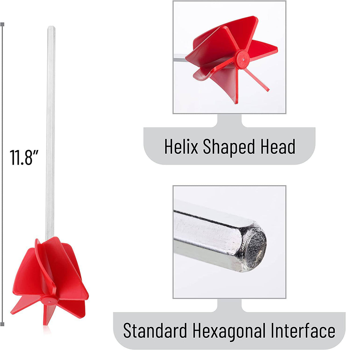 Mezclador de pintura Bates- Helix, 11.8 pulgadas, mezclador de pintura de 1 galón para taladro, mezclador de resina, mezclador de epoxi, agitador de pintura para taladro, accesorio de mezclador de taladro. - DIGVICE MX