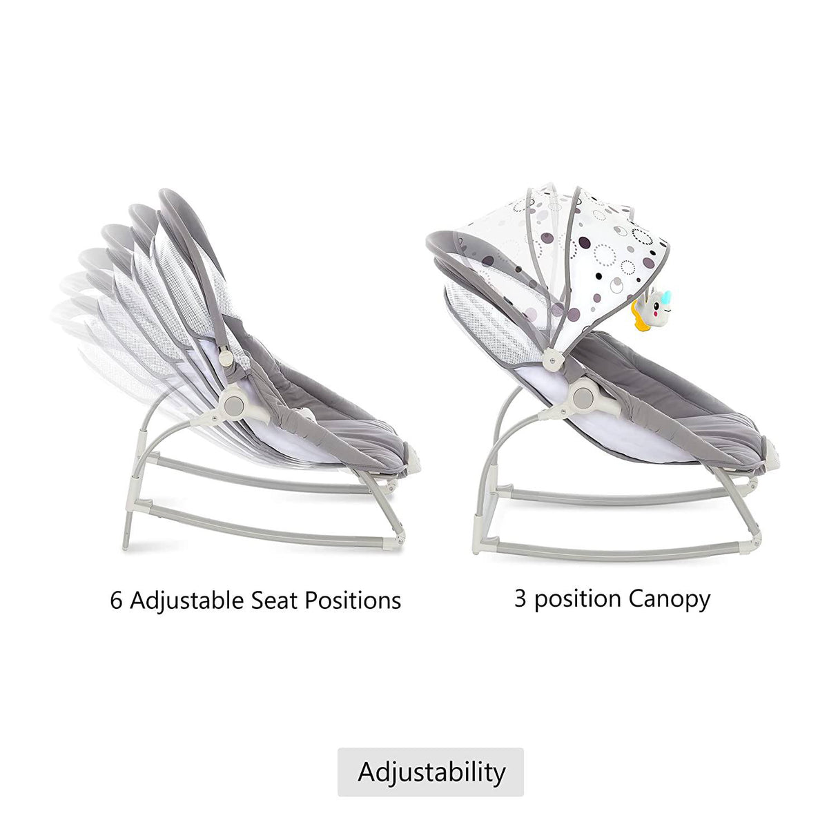 Dream On Me We Rock Infant Rocker II Perfect to Calm Baby, Comfy Time, Gray - DIGVICE MX