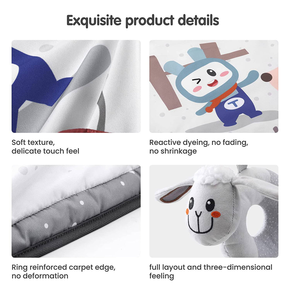 Gimnasio para bebés TUMAMA, tapetes de juego con juguetes colgantes extraíbles y almohada de felpa para el tiempo de barriga, tapete de actividades para bebés de alto contraste - DIGVICE MX