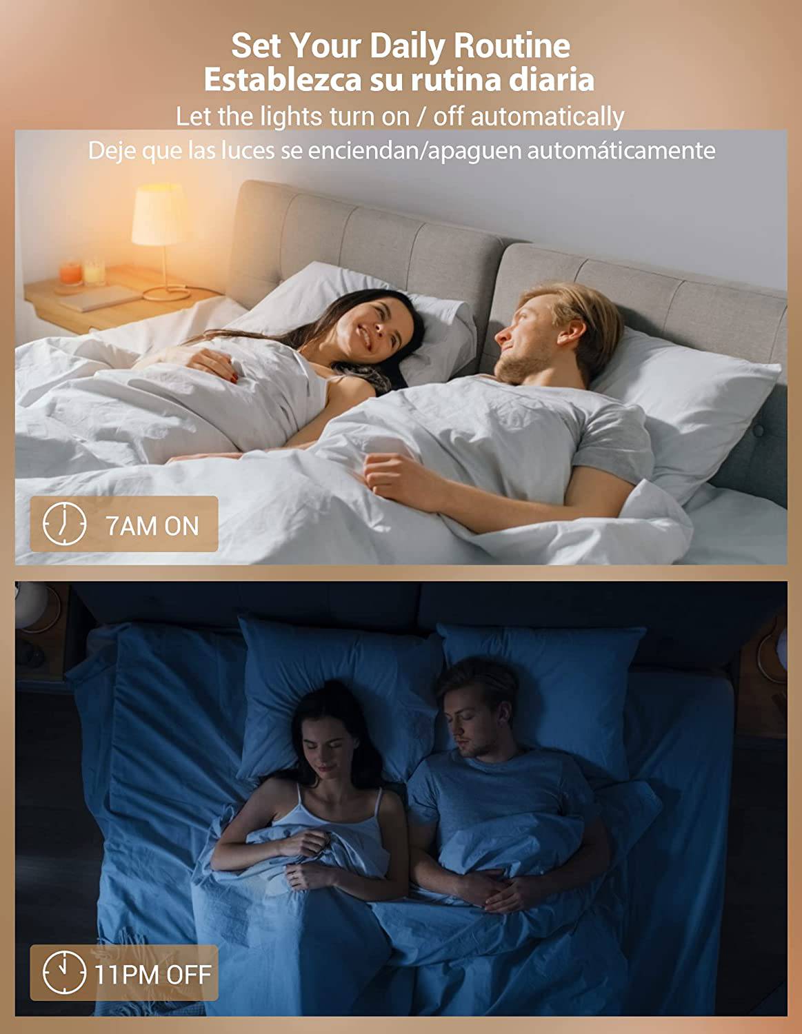 TORKASE - Las bombillas inteligentes funcionan con Alexa Google, 10 W, 2700 K, luz blanca cálida a 6500 K, intensidad regulable, bombilla LED WiFi, control de grupo de aplicación de voz, horario, solo 2,4 Ghz, no requiere concentrador, paquete de 4 - DIGVICE MX