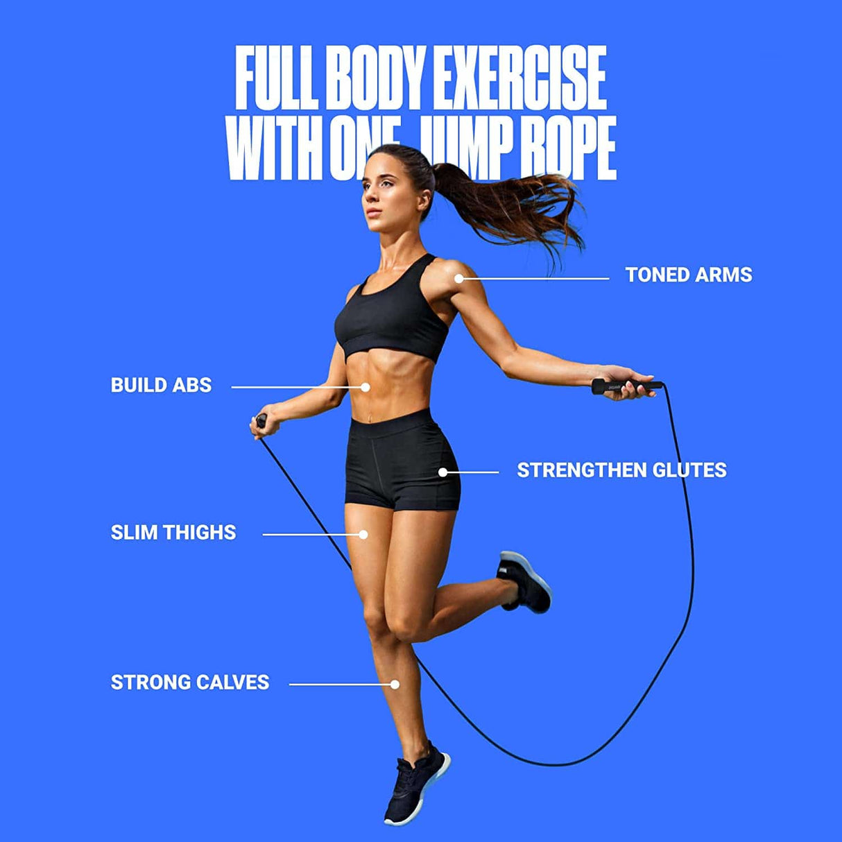 SPORTBIT Adjustable Jump Rope for Speed Skipping. Lightweight Jump Rope for Women, Men, and Kids.