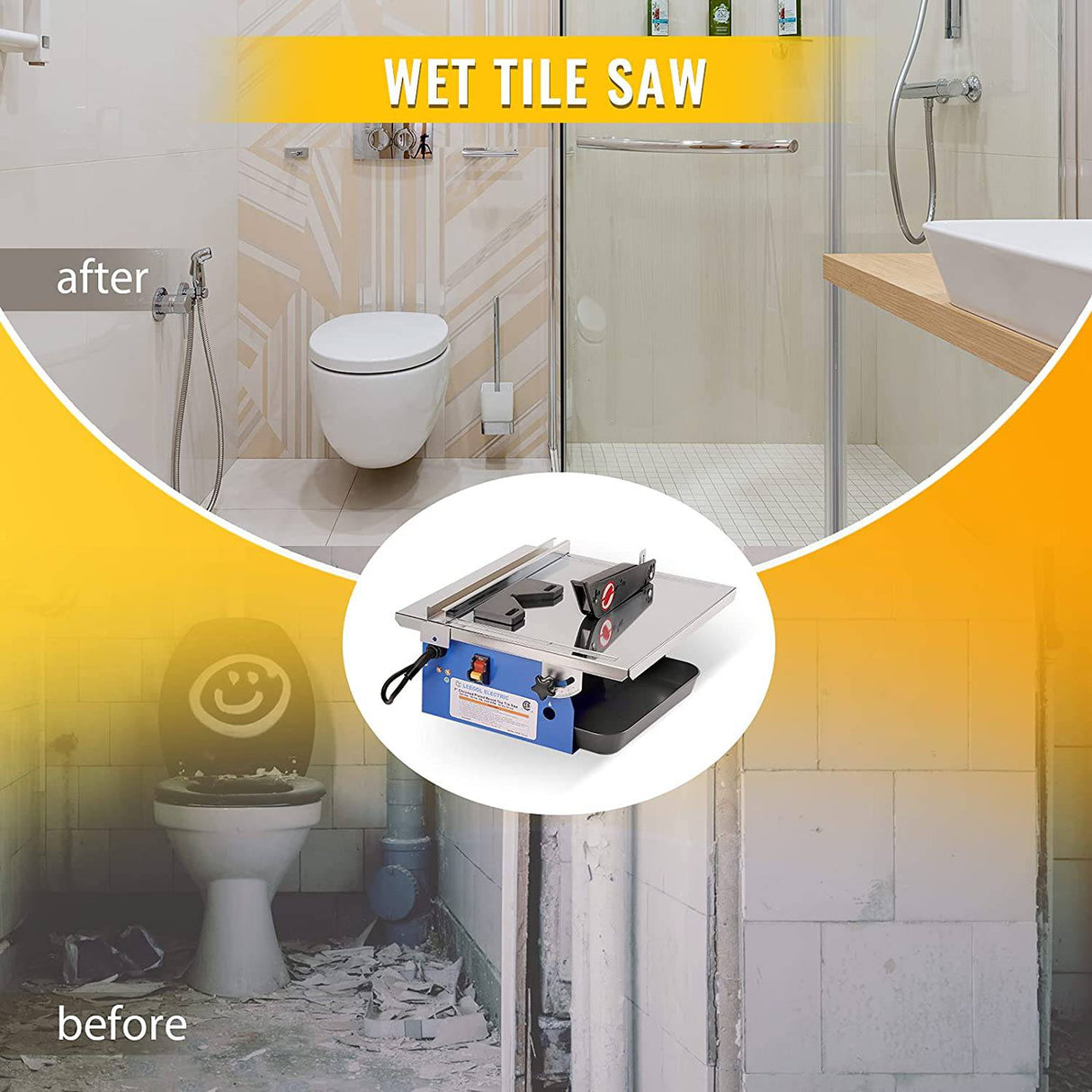 Leegol - Sierra eléctrica de banco para azulejos húmedos de 7 pulgadas - Sierra de mesa portátil para cortar azulejos de porcelana con sistema de agua - DIGVICE MX