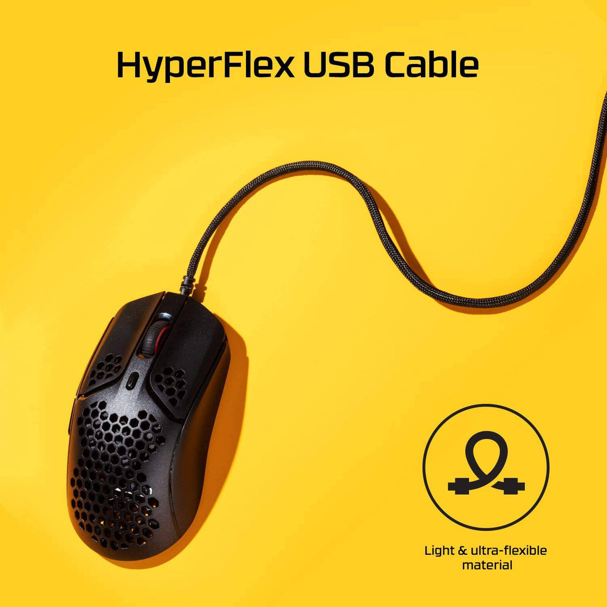 HyperX Pulsefire Haste: mouse para juegos, ultraligero, 59 g, carcasa de nido de abeja, diseño hexagonal, RGB, cable USB HyperFlex, hasta 16000 DPI, 6 botones programables