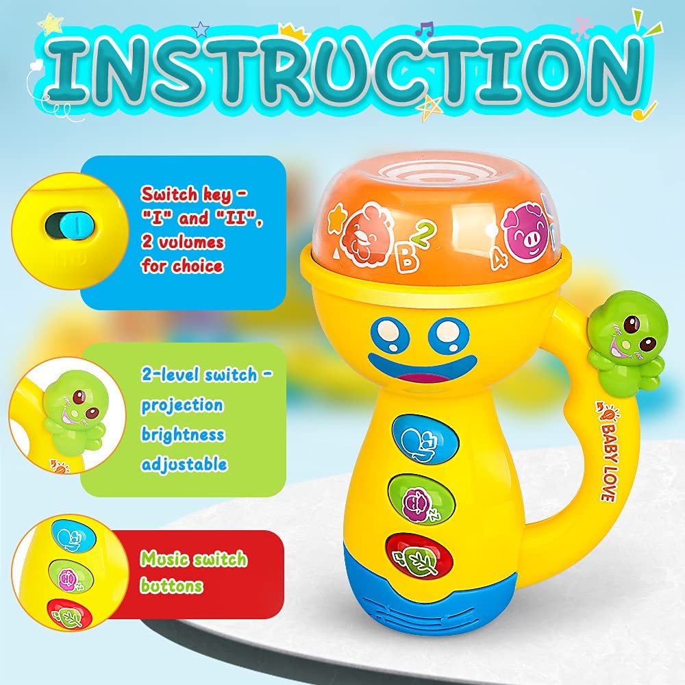 CO - CREA - Juguetes con linternas para niños y niñas de 1 año, juguetes con proyector para bebés- B0BCK87NNH