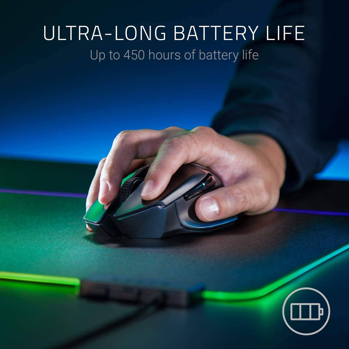 Razer Basilisk X Hyperspeed - Ratón inalámbrico para juegos: compatible con Bluetooth e inalámbrico, sensor óptico de 16 K DPI, 6 botones programables, batería de 450 horas, negro clásico