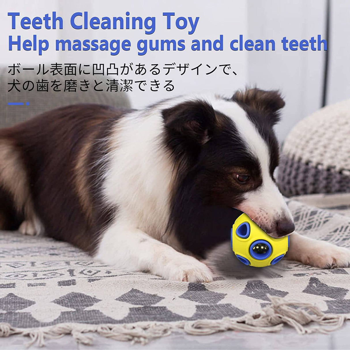 SCHITEC - Pelotas para perros con sonido de campana, pelota hinchable de goma para perros medianos y grandes, juguetes interactivos para masticar mascotas - DIGVICE MX