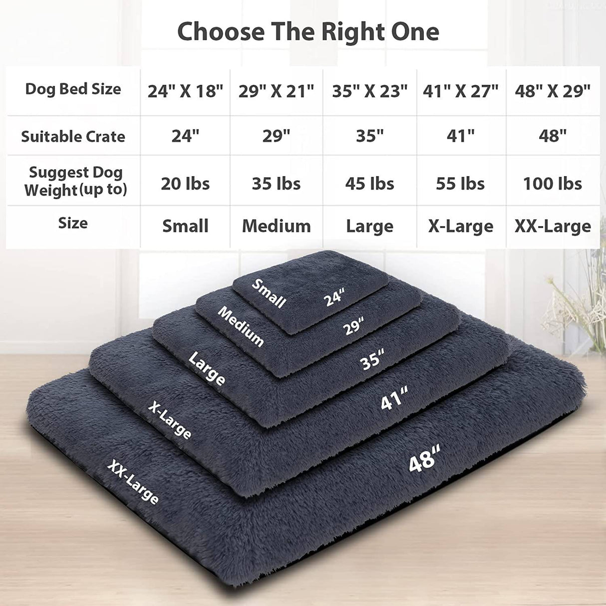 CHAMPETS - Almohadilla para cama de perro, camas para perros grandes, camas suaves de felpa de lujo para mascotas, funda extraíble lavable, alfombrilla resistente al agua para mascotas LARGE - DIGVICE MX