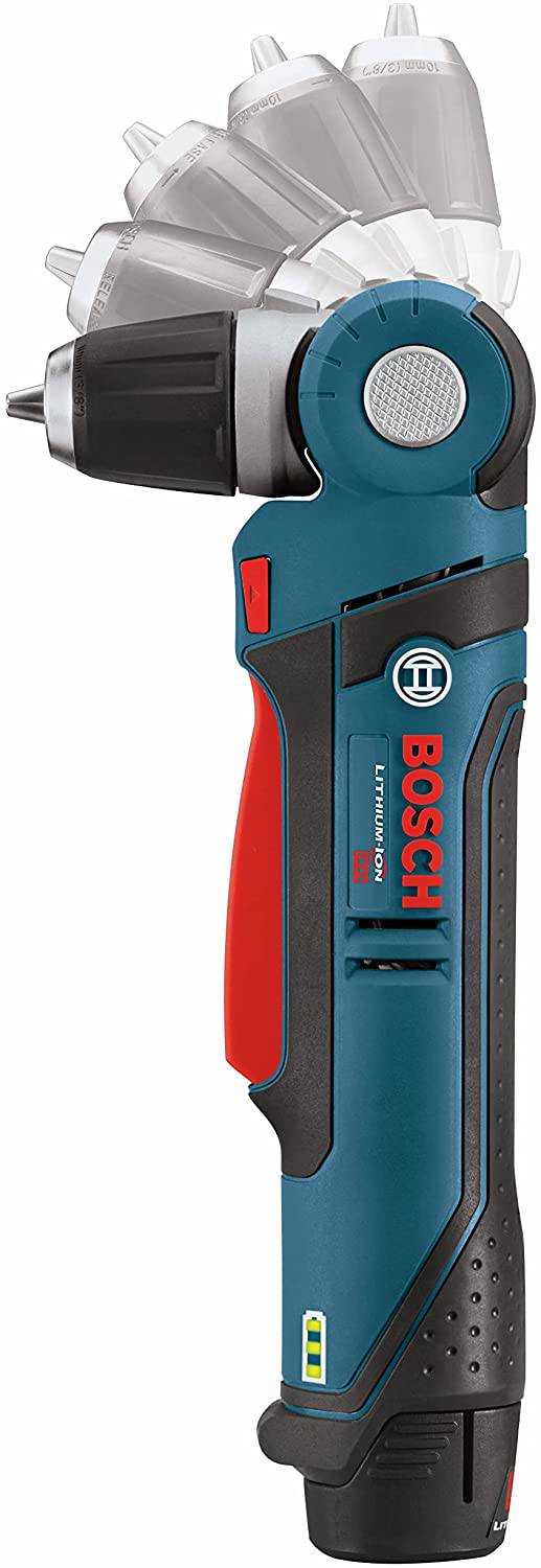 BOSCH PS11-102 Kit de taladro/destornillador de ángulo recto de 12 voltios de iones de litio máx. de 3/8 pulgadas con (1) batería de alta capacidad y cargador, azul - DIGVICE MX