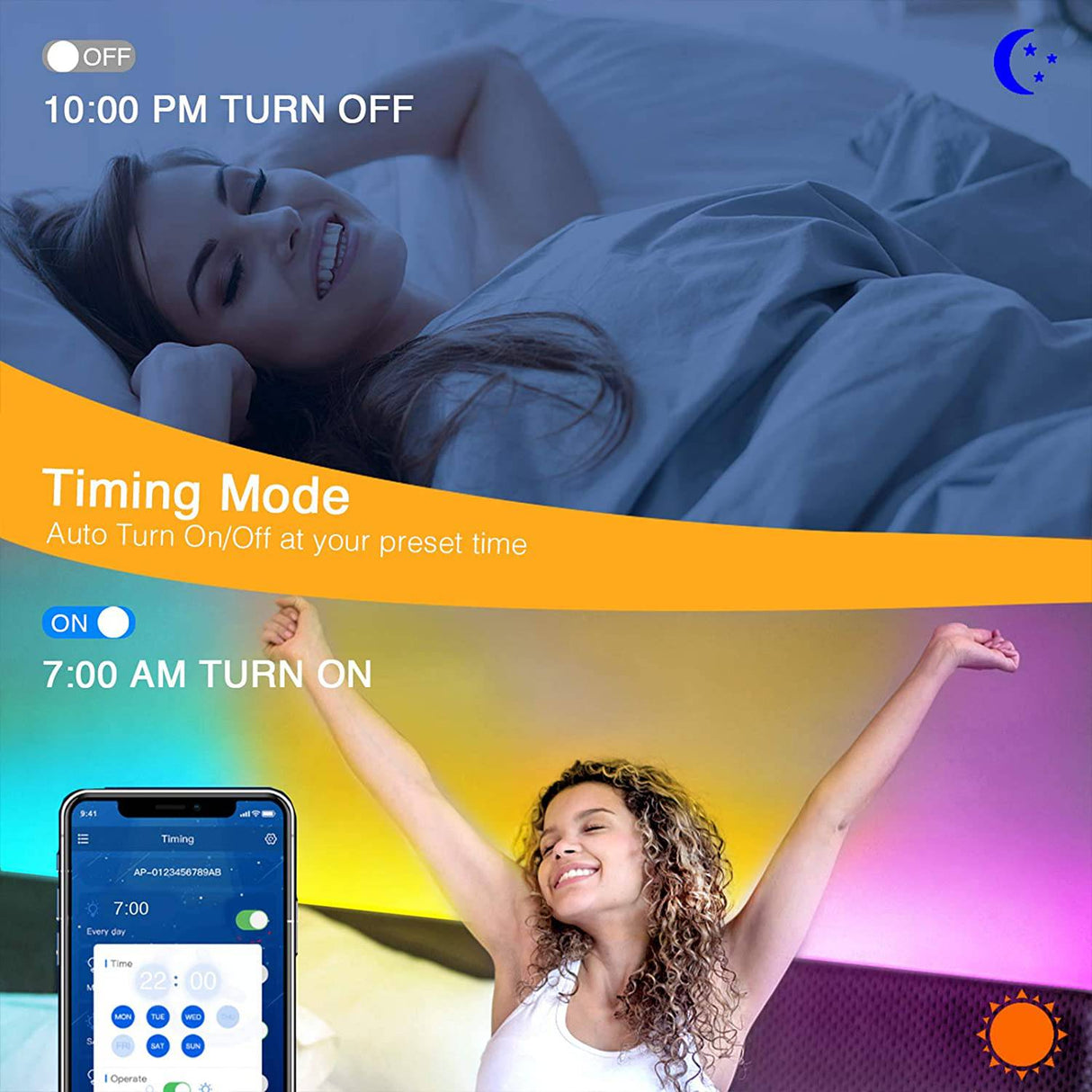 Volivo Tira de luces LED Smart RGB de 25 pies, tiras de luz LED Bluetooth controladas por aplicación sincronizadas con música, luces LED - DIGVICE MX