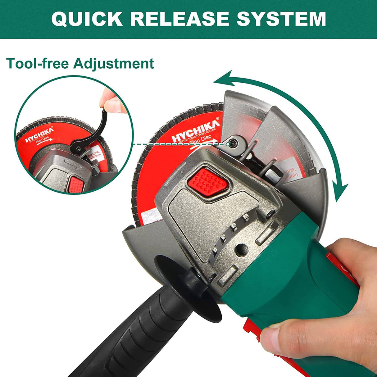 HYCHIKA - Amoladora angular, herramienta de molienda de 4-1/2 pulgadas, 10000 RPM con protector de 2 ruedas, disco de 5 ruedas, amoladora eléctrica de 7,5 A para metal, corte y molienda de azulejos - DIGVICE MX