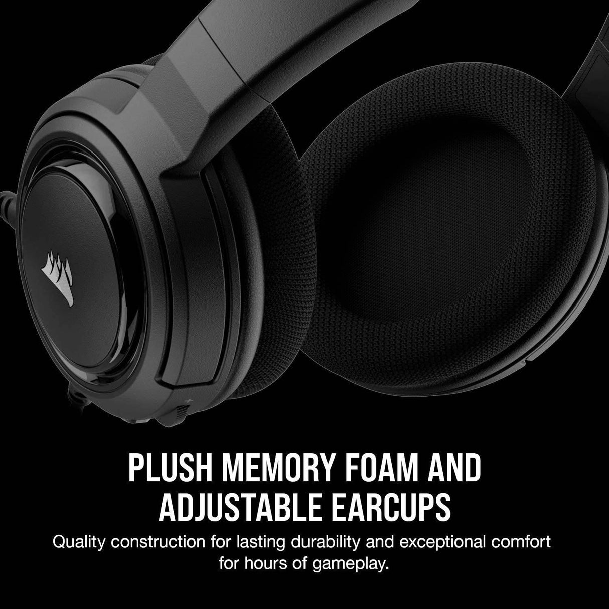 Corsair HS35 - Auriculares estéreo para juegos - Auriculares de espuma viscoelástica - Funciona con PC, Mac, Xbox Series X, Xbox Series S, Xbox One, PS5, PS4, Nintendo Switch, iOS y Android - Carbón (CA-9011195-NA)