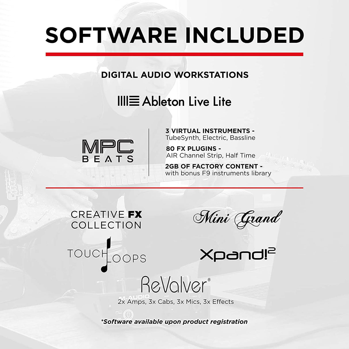 M-Audio AIR 192x4 USB C Interfaz de audio para grabación, podcasting, transmisión con calidad de sonido de estudio, 1 entrada XLR y software de producción musical