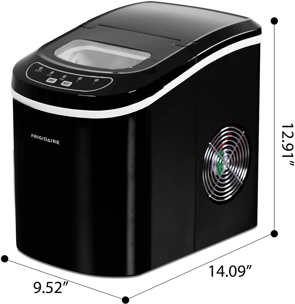 FRIGIDAIRE EFIC101-BLACK Fabricante compacto portátil, 26 lb por día, máquina para hacer hielo, negro - DIGVICE MX