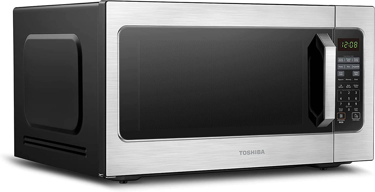 Toshiba - Horno de microondas ML2-EM62P(SS) con sensor de humedad incorporado, 6 menús preestablecidos automáticos, modo ECO, opción de encendido/apagado de sonido y función de memoria de posición 2.2 cu. pies, 1200 W, acero inoxidable - DIGVICE MX