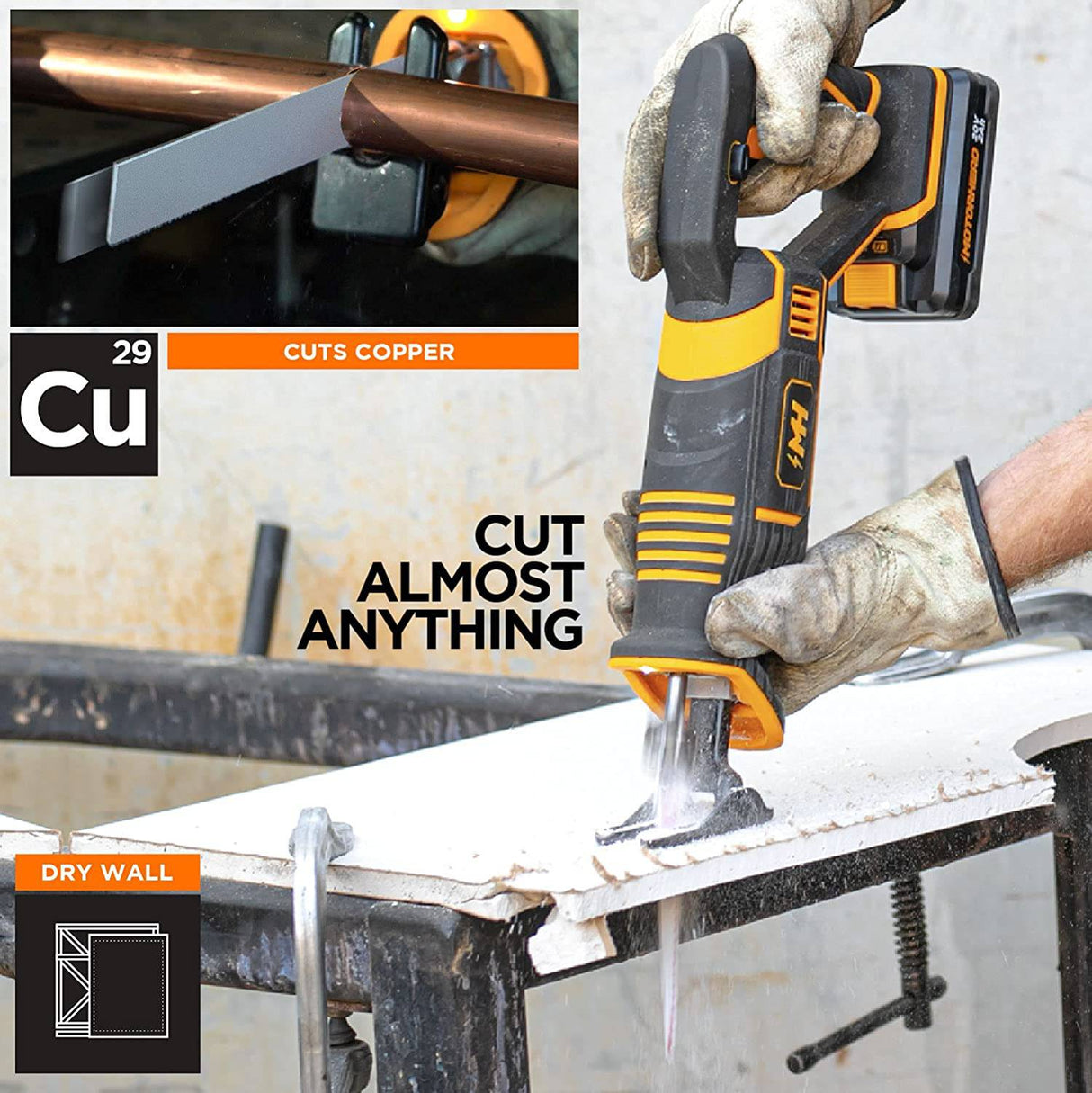 MOTORHEAD Sierra de sable inalámbrica ULTRA de 20 V, iones de litio, protección y cambio de hoja sin herramientas, carrera de 1", 0-3000 SPM, gatillo de velocidad variable, batería de 2 Ah, cargador rápido, bolsa, 2 hojas, basado en EE. UU. - DIGVICE MX