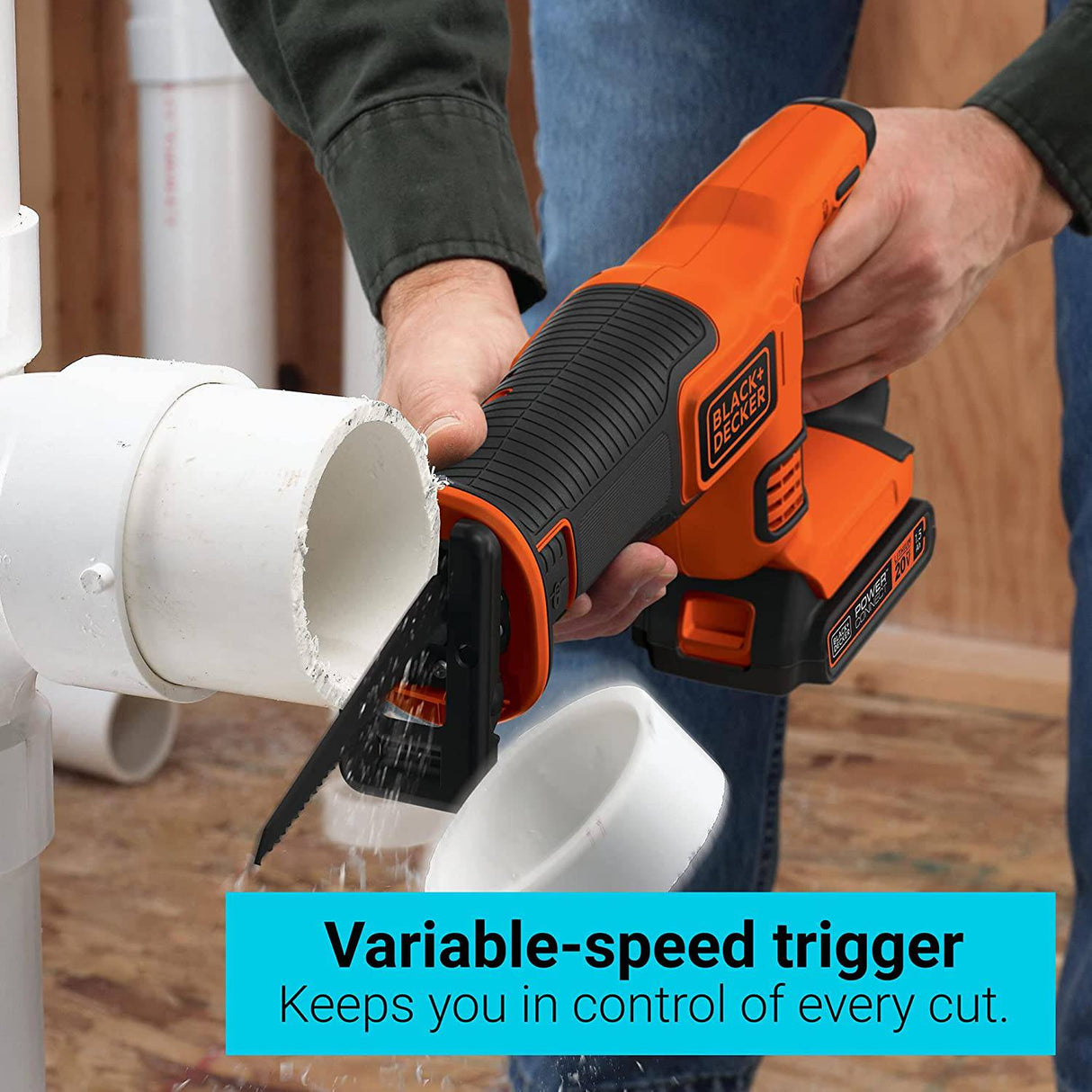BLACK+DECKER 20V MAX* POWERCONNECT 7/8 pulg. Sierra alternativa inalámbrica (BDCR20B) - DIGVICE MX