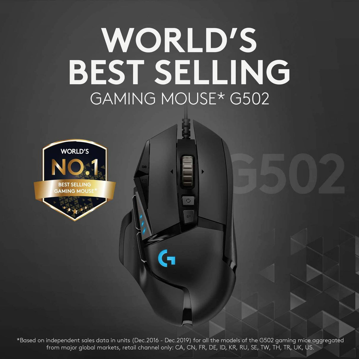 Logitech G502 HERO - Ratón para juegos con cable de alto rendimiento, sensor HERO 25K, 25 600 DPI, RGB, pesos ajustables, 11 botones programables, memoria integrada, PC/Mac