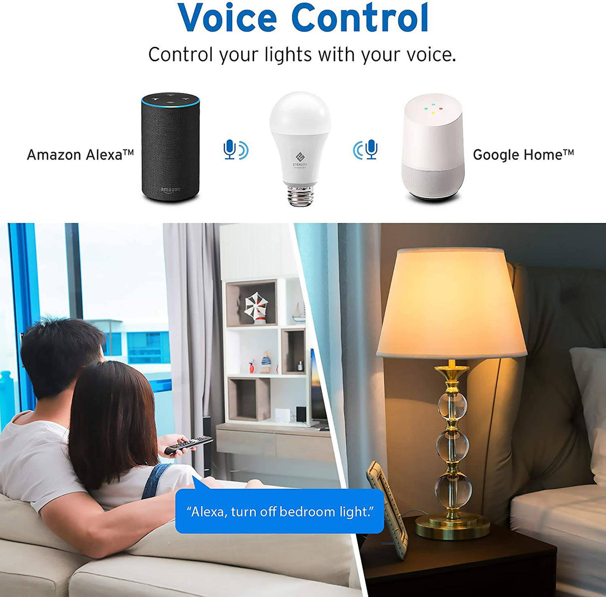 Etekcity ESL100 Bombilla inteligente que funciona con Alexa, Google Home e IFTTT, 1 unidad (paquete de 1), blanco suave 2700K 806LM, 9W (equivalente a 60W), no requiere concentrador - DIGVICE MX