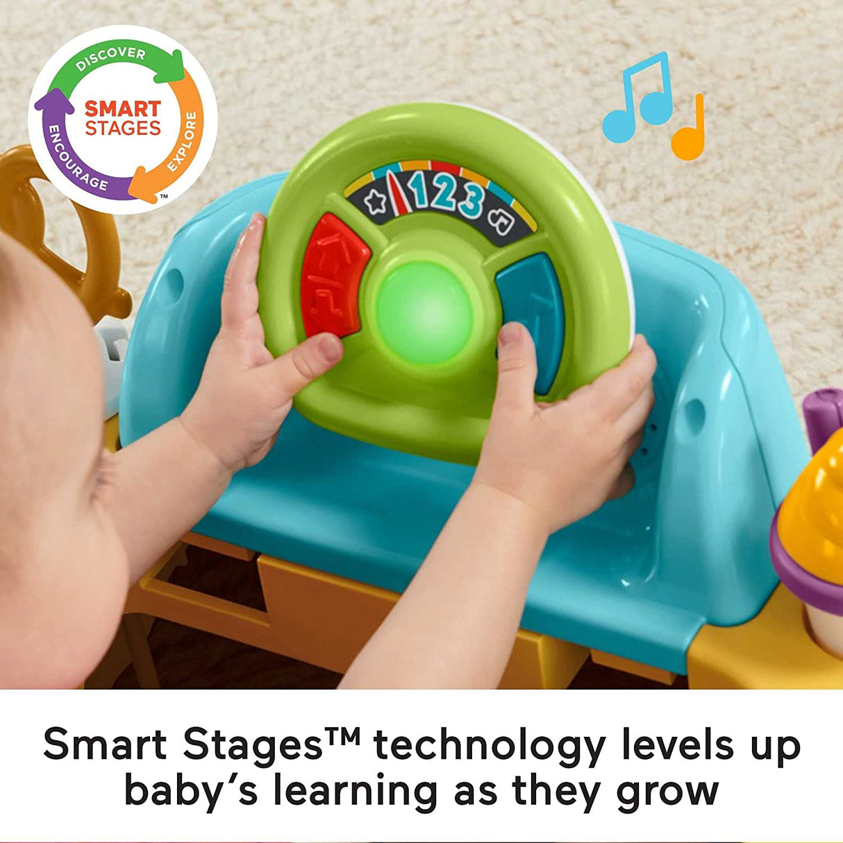 Fisher-Price - Centro de actividades para bebés Jumperoo 2 en 1, divertido camión de comida con luces musicales y escenarios inteligentes Contenido de aprendizaje - HBX70