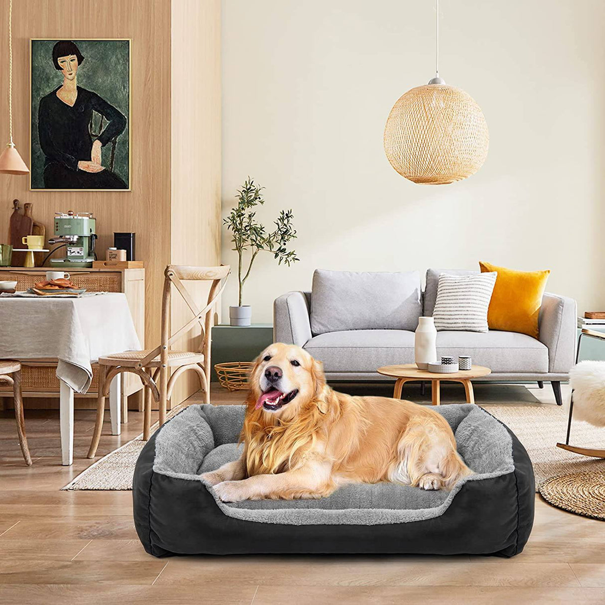 TEODTY - Cama para perros grandes, colchón de cama para mascotas lavable, cama rectangular cómoda y cálida para perros medianos y grandes, mascotas para gatos - DIGVICE MX