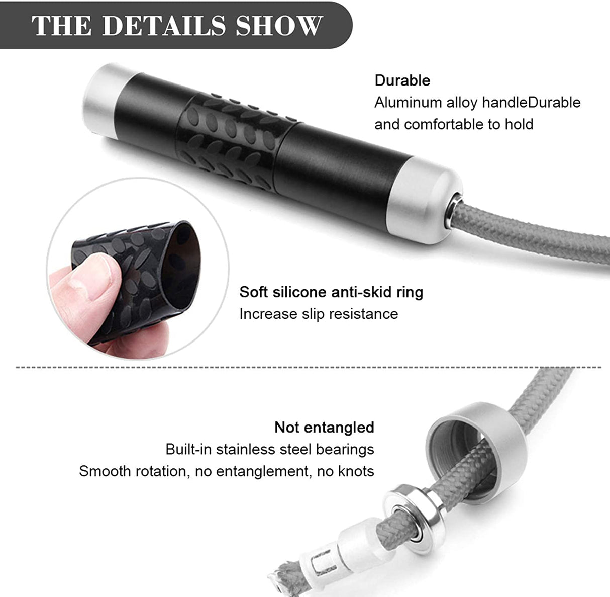 Redify - Cuerda de saltar ponderada para entrenamiento físico (1 libra), cuerda de saltar de velocidad rápida con rodamiento de bolas sin enredos