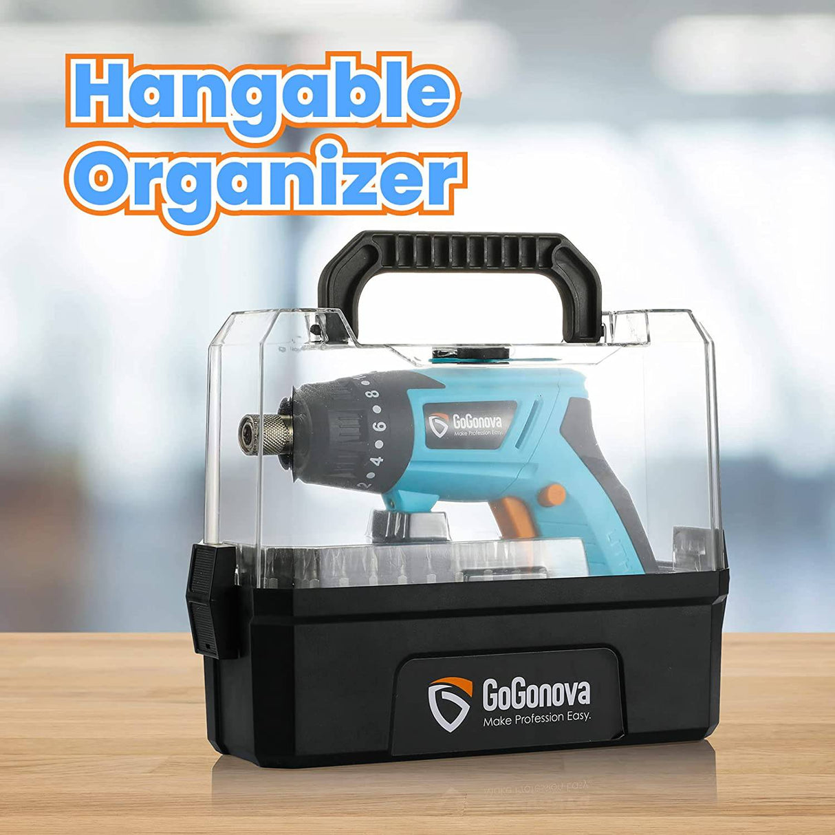 Destornillador inalámbrico de 4 V, destornillador eléctrico giratorio GoGonova de 2 Ah con 10+1 ajustes de par, kit de pistola de tornillo recargable con 54 accesorios que incluyen eje flexible, collar autoblocante, luz LED - DIGVICE MX