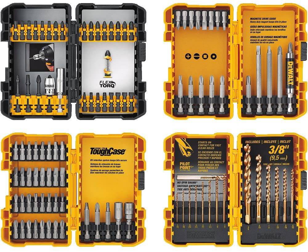 DEWALT DCD771C2 & DWA2FTS100 - Kit de taladro/destornillador inalámbrico de 20 V MAX con destornillador/juego de brocas, 100 piezas - DIGVICE MX