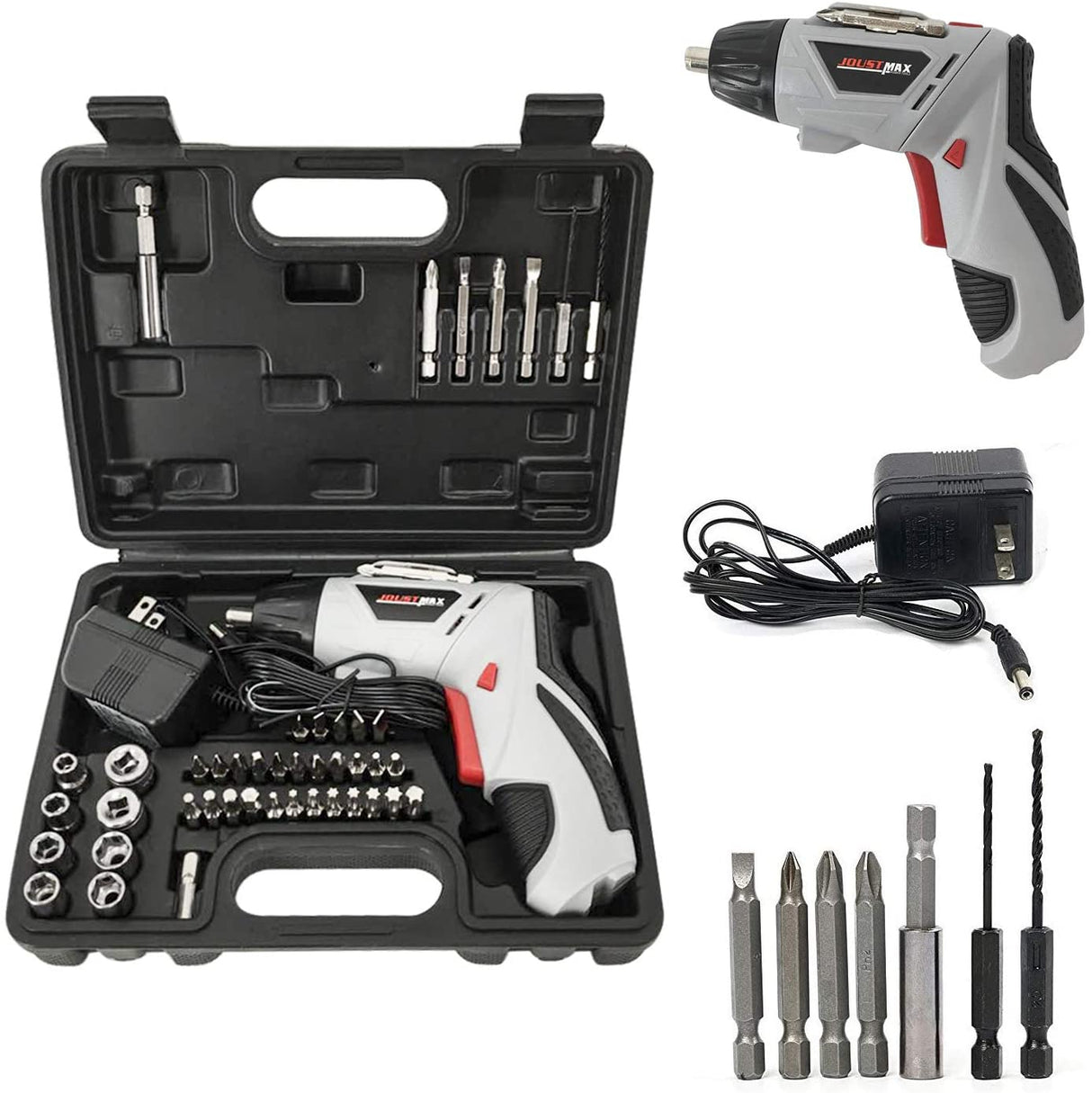 Yaetek Taladro inalámbrico portátil 45 en 1, juego de herramientas eléctricas de reparación de tornillo eléctrico recargable, 4.8 V, 600 mAh NiCd, con 45 destornilladores y taladro para trabajo en casa - DIGVICE MX