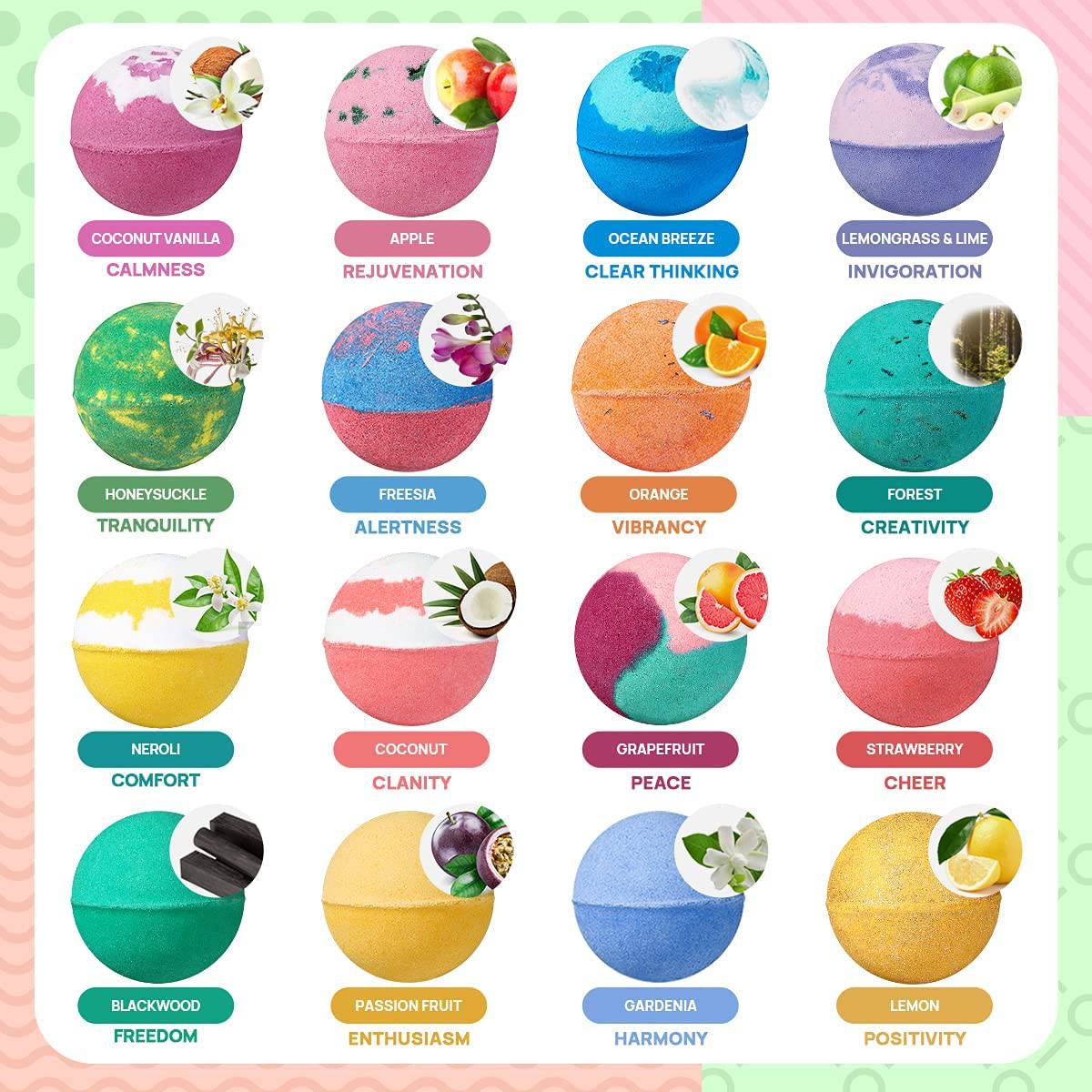 Lagunamoon - Bombas de baño orgánicas - 25 piezas extra grandes + 3 barras de burbujas y flores secas - Sales de ducha de baño de burbujas para mujeres, hombres y niños - Set de regalo de bombas de baño relajantes Bath Essentials Shower Steamers