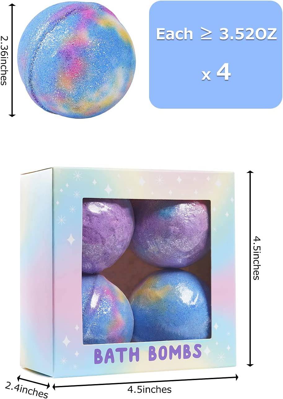 BATHBOMBS - bombas de baño orgánicas hechas a mano, hechas de aceites esenciales y baño natural de manteca de karité, hidratan la piel seca, regalos de cumpleaños para mujeres, niñas-A