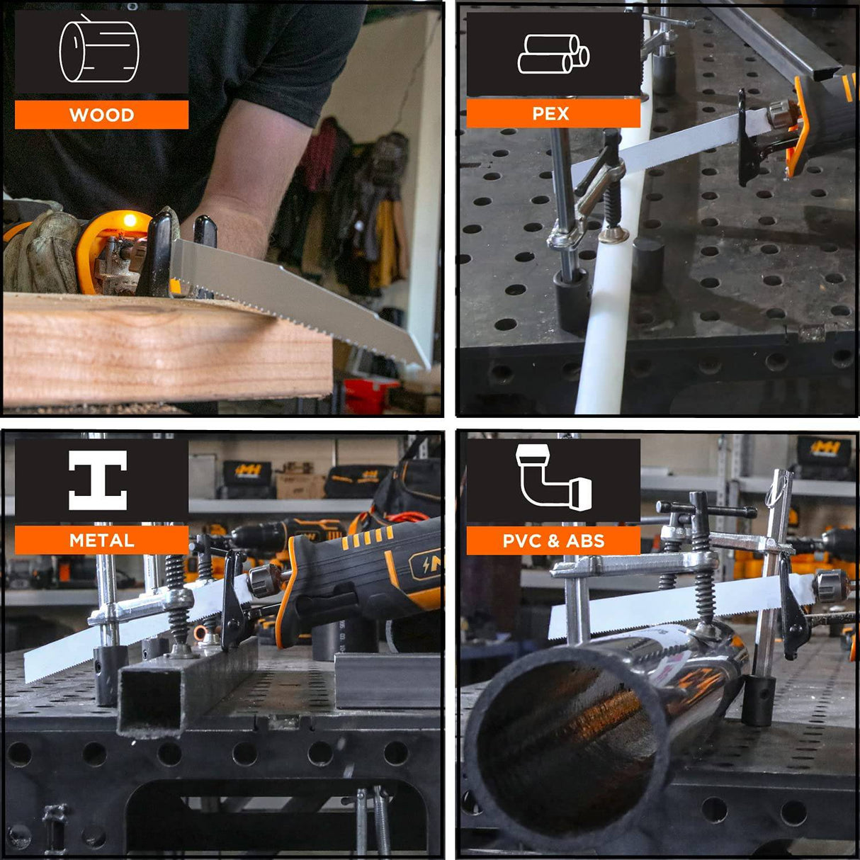 MOTORHEAD Sierra de sable inalámbrica ULTRA de 20 V, iones de litio, protección y cambio de hoja sin herramientas, carrera de 1", 0-3000 SPM, gatillo de velocidad variable, batería de 2 Ah, cargador rápido, bolsa, 2 hojas, basado en EE. UU. - DIGVICE MX