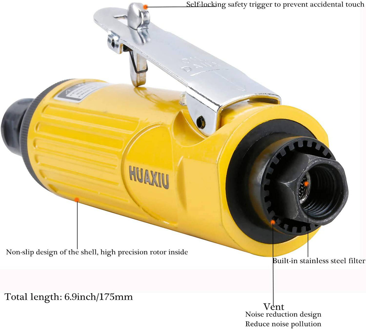 HUAXIU - Amoladora neumática con boquillas de 1/4"(6MM) y 1/8"(3MM), kit de amoladora neumática, 22000 RPM - DIGVICE MX