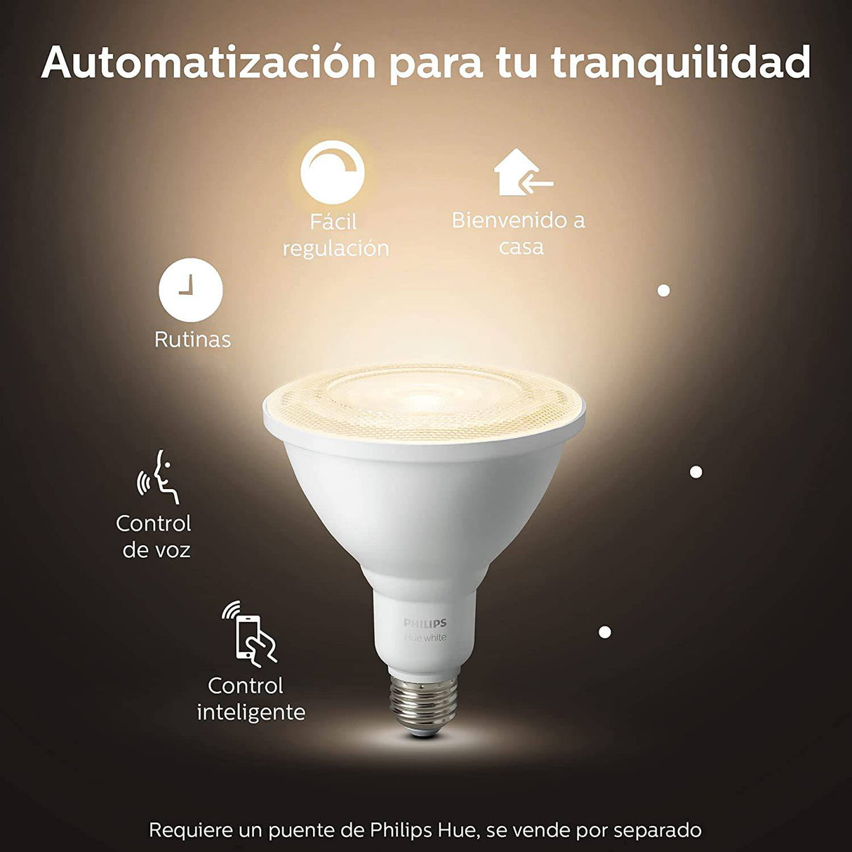 Bombillas inteligentes Philips Hue White Outdoor PAR38 de 13 W (se requiere Hub Philips Hue), 2 bombillas inteligentes LED PAR38 blancas, funciona con Alexa, Apple HomeKit y Google Assistant - DIGVICE MX