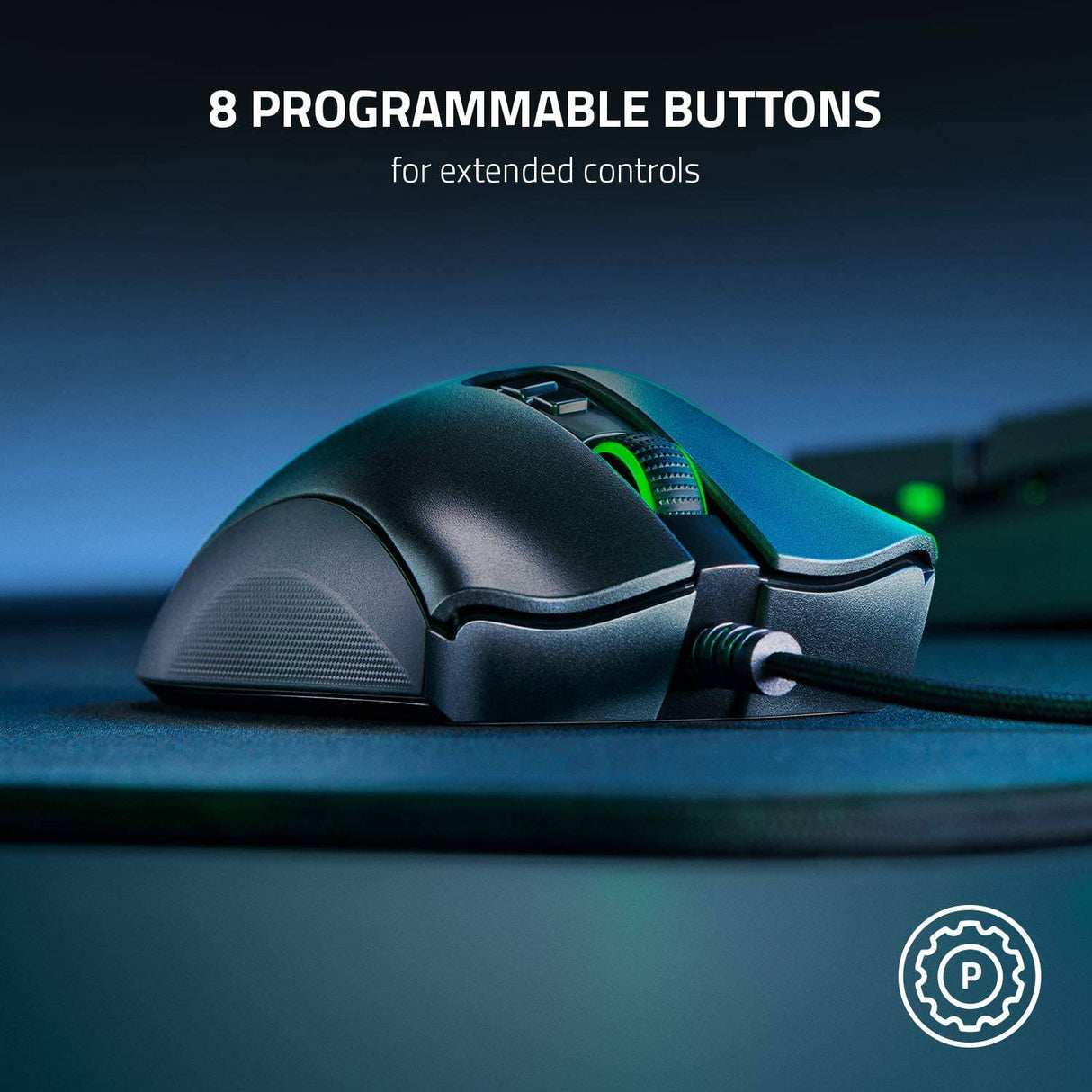 Razer DeathAdder V2 - Ratón para juegos: Sensor óptico de 20K DPI - El interruptor de mouse para juegos más rápido - Iluminación Chroma RGB - 8 botones programables - Empuñaduras laterales de goma - Negro clásico