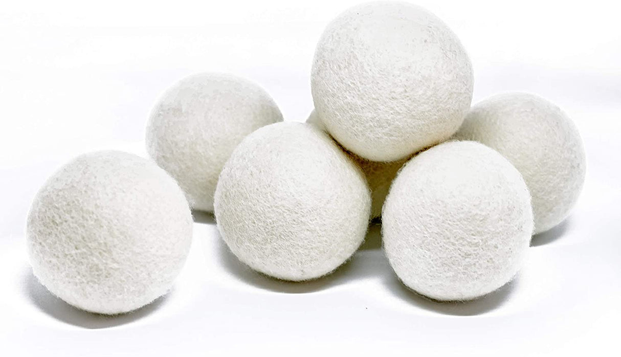Nilu Bolas de lana para secadora, paquete de 6, tamaño XL, reutilizables, 100 % orgánicas de lana de cordero de Nueva Zelanda de primera calidad, suavizante de tela natural para la colada, reduce las arrugas y antiestático, hipoalergénico, sin químicos - DIGVICE MX