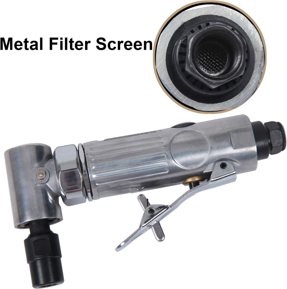 YELWAY Amoladora de troquel de aire en ángulo de 1/4 pulgadas, 20000 RPM, en ángulo de 90 grados, ángulo de la serie Edge con 1/4 pulgadas, de ángulo de aire, de ángulo neumático, color pulido - DIGVICE MX