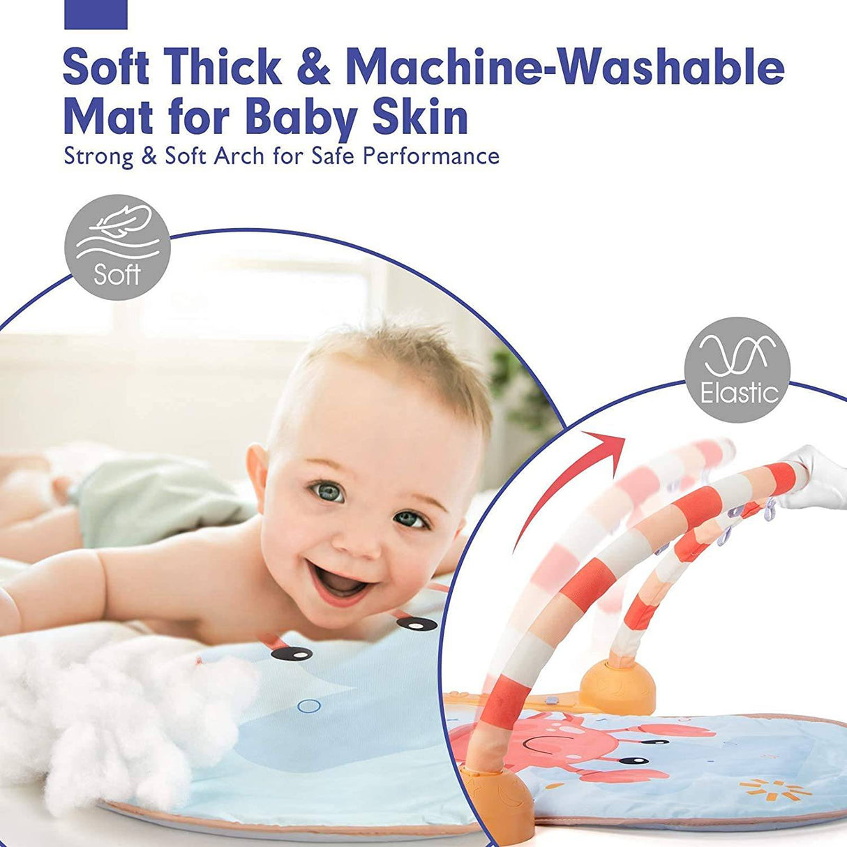 Hahaland - Juguetes para bebés de 0 a 6 meses, alfombrilla de juego para bebé con sonajeros de piano para bebé - DIGVICE MX