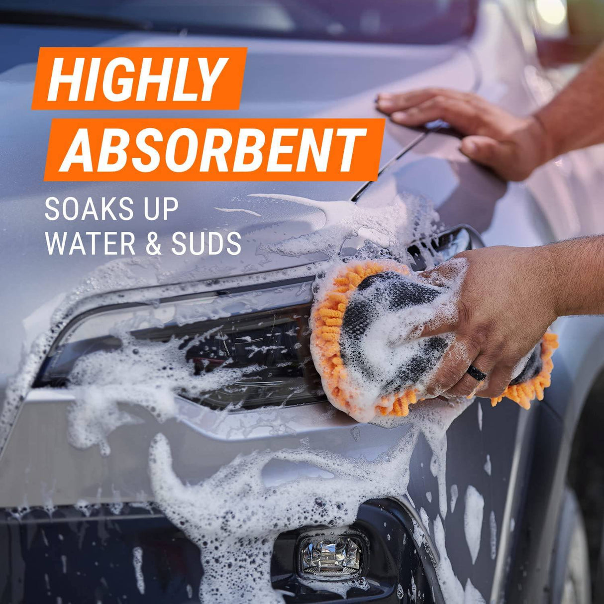 Armor All - Juego de manoplas y almohadillas de microfibra para lavado de autos, lavable a máquina, limpiador altamente absorbente para suciedad e insectos