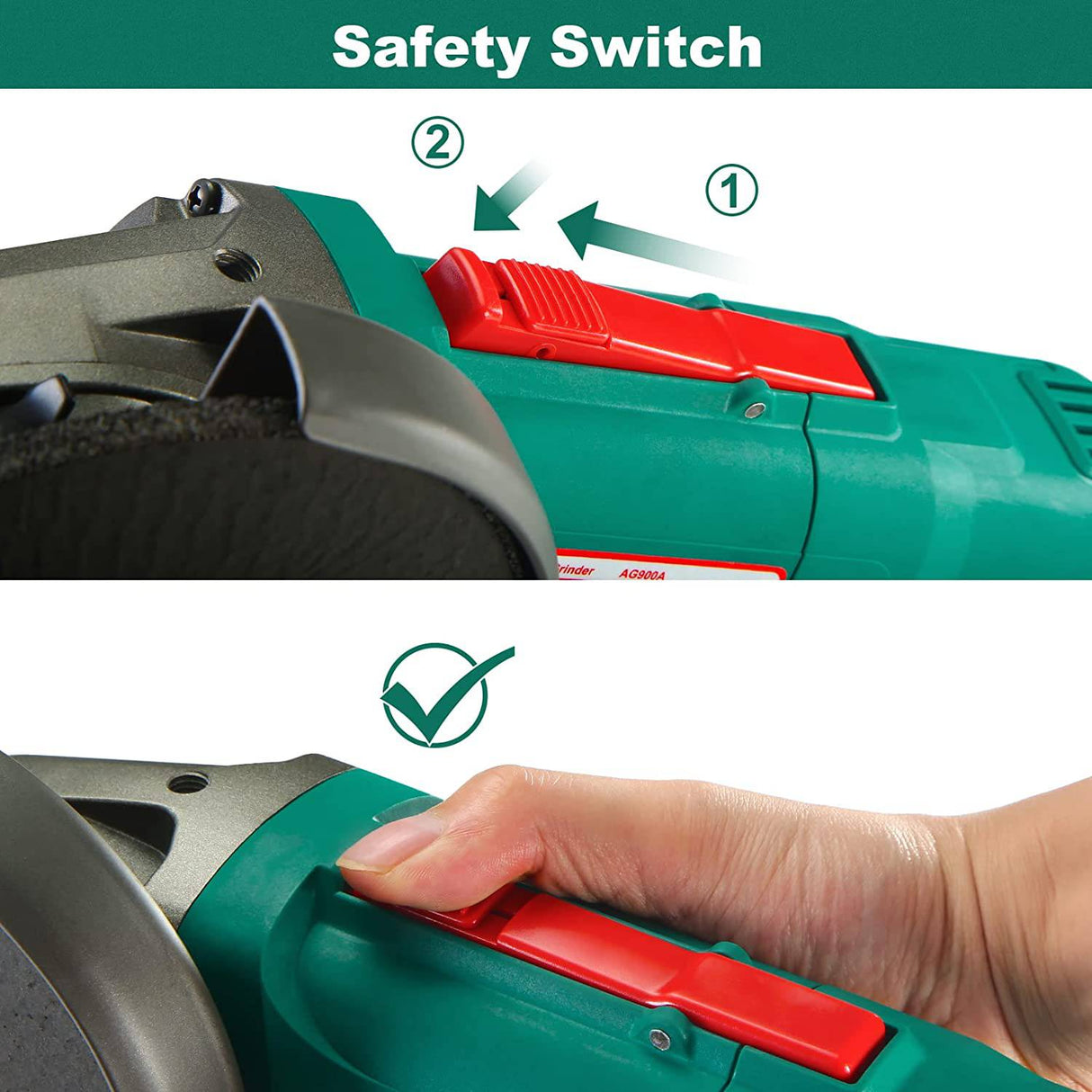 HYCHIKA - Amoladora angular, herramienta de molienda de 4-1/2 pulgadas, 10000 RPM con protector de 2 ruedas, disco de 5 ruedas, amoladora eléctrica de 7,5 A para metal, corte y molienda de azulejos - DIGVICE MX