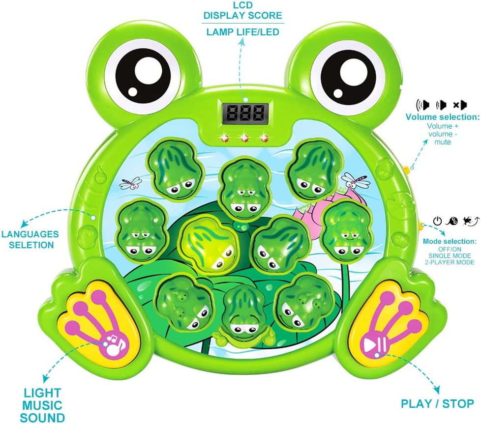 YEEBAY Juego interactivo Whack A Frog, aprendizaje, activo, juguete de desarrollo temprano - SG_B07QRRTYBL_VR3