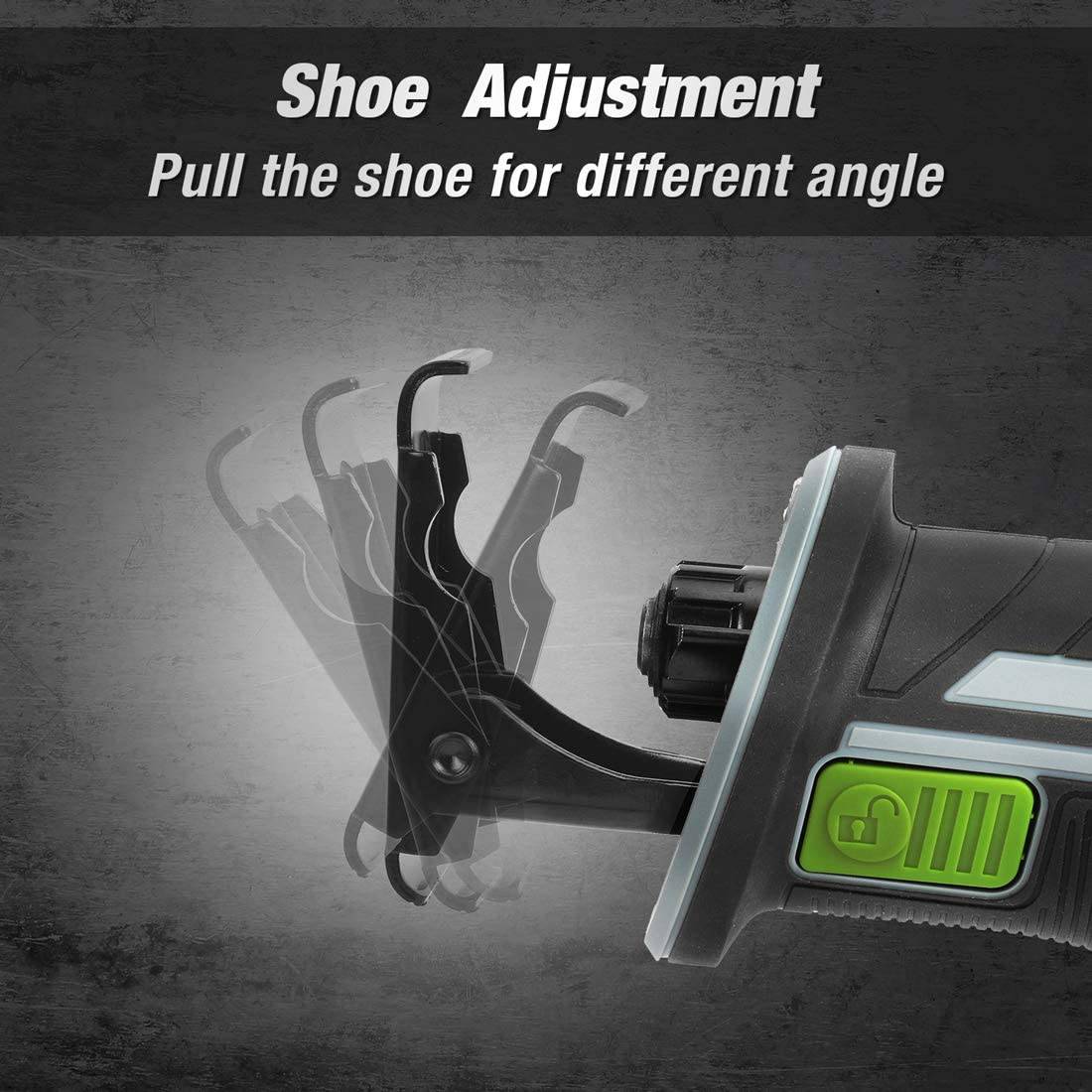 Sierra recíproca inalámbrica WORKPRO, batería de 20 V 4,0 Ah, longitud de carrera de 1 pulgada, 4 hojas de sierra para corte de madera y metal incluidas - DIGVICE MX