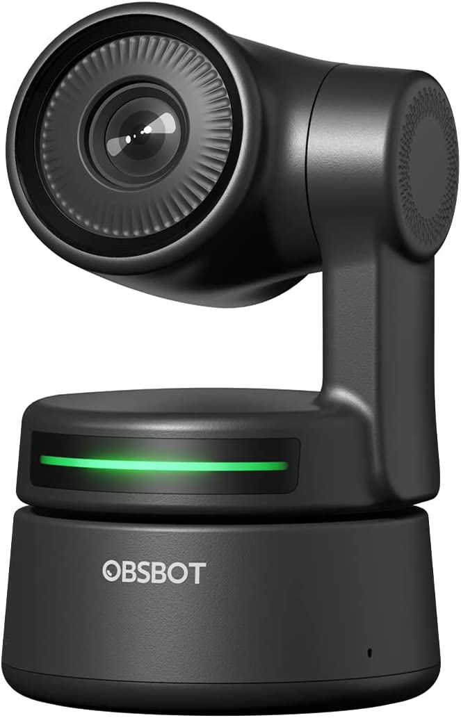 Cámara web OBSBOT Tiny PTZ, control de gestos y encuadre alimentado por IA, cámara web Full HD 1080p para videoconferencia, gran angular de 90 grados, corrección de poca luz
