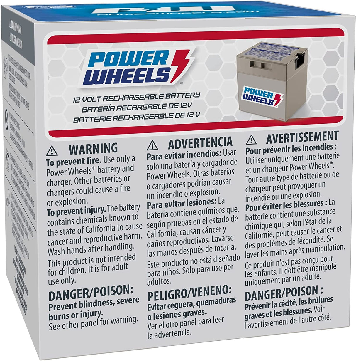 Fisher-price Power Wheels Batería recargable de 12 voltios 74777